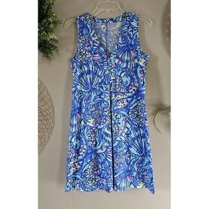 Lilly Pulitzer Amina Dress Brilliant Blue Ceviche Size X-Small‎ Sleeveless Swing